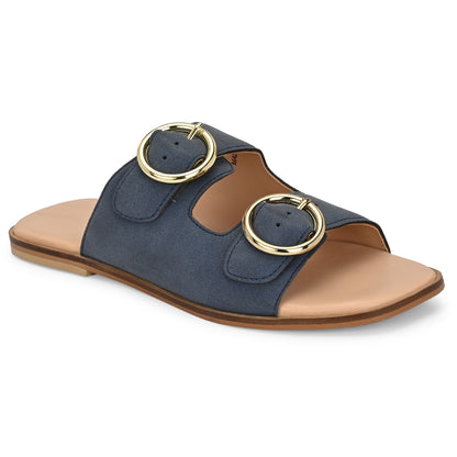 Moshun Women’s Fancy Orthopedic Flat Sandals, (Navy Blue)