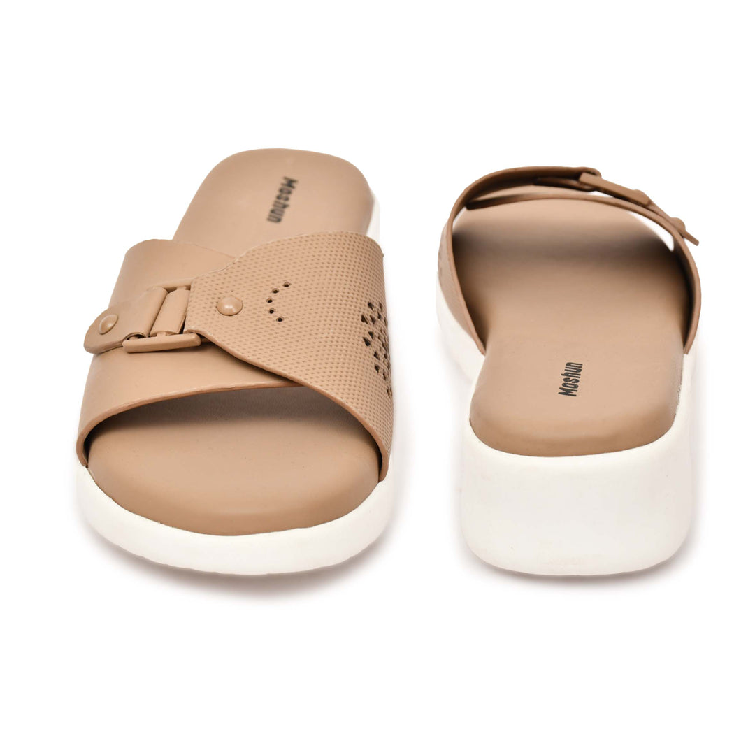 Moshun Women’s Adjustable Strap Open Toe Wedge Heel Sandals, (Beige)