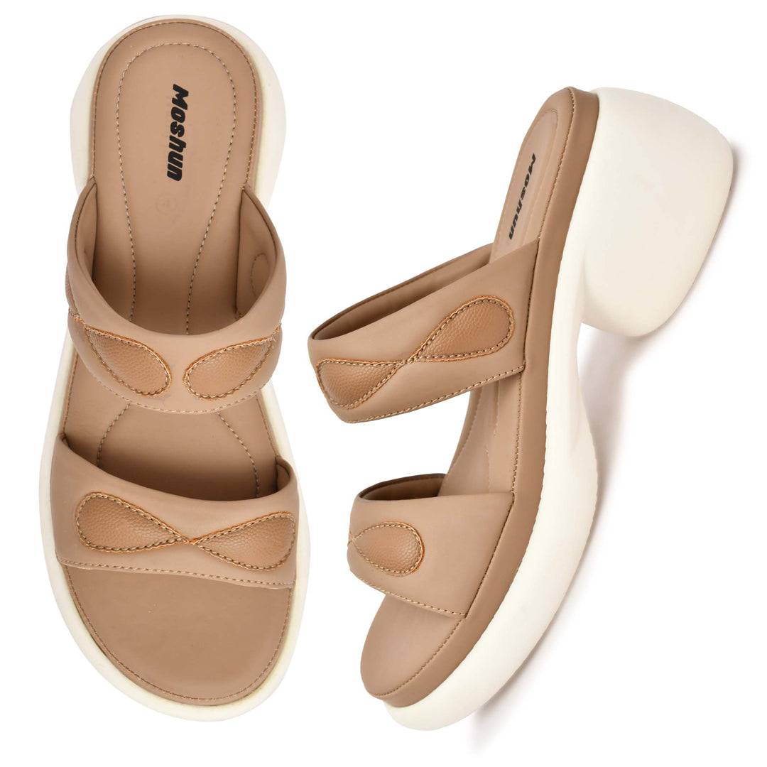 Moshun Women’s Open Toe Wedge Heel Sandals, (PCH)