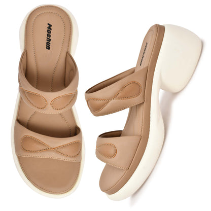 Moshun Women’s Open Toe Wedge Heel Sandals, (PCH)