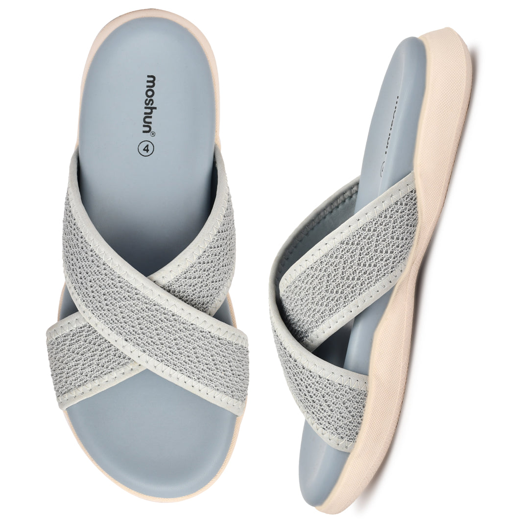 Moshun Women’s Criss Cross Sandals, (Grey)