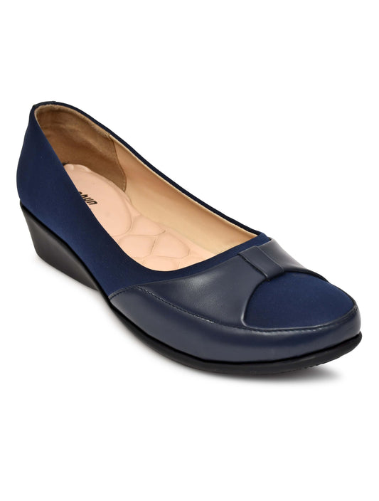 Moshun Women’s Closed Toe Belly Shoes, (Blue)