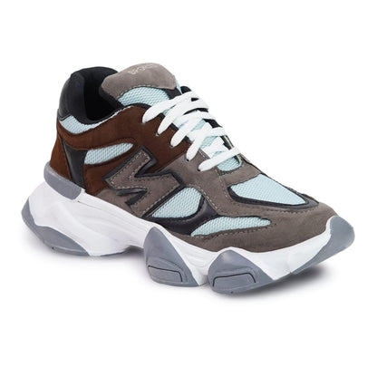 Moshun Men’s Chunky Sneakers, Lightweight Sports Shoes For Daily Wear and Casuals, (Brown)