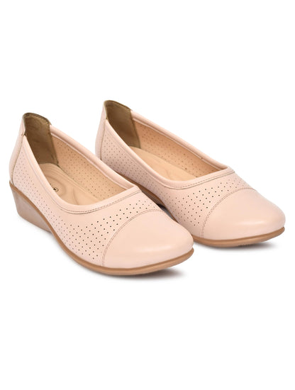 Moshun Women’s Closed Toe Belly Shoes, (Baby Pink)