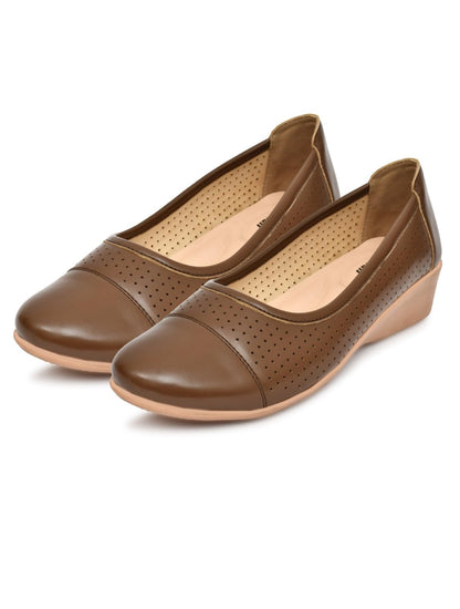 Moshun Women’s Closed Toe Belly Shoes, (Brown)