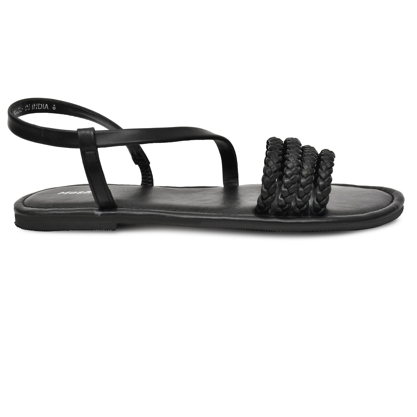 Moshun Women’s Multi Strap Flat Sandals, (Black)