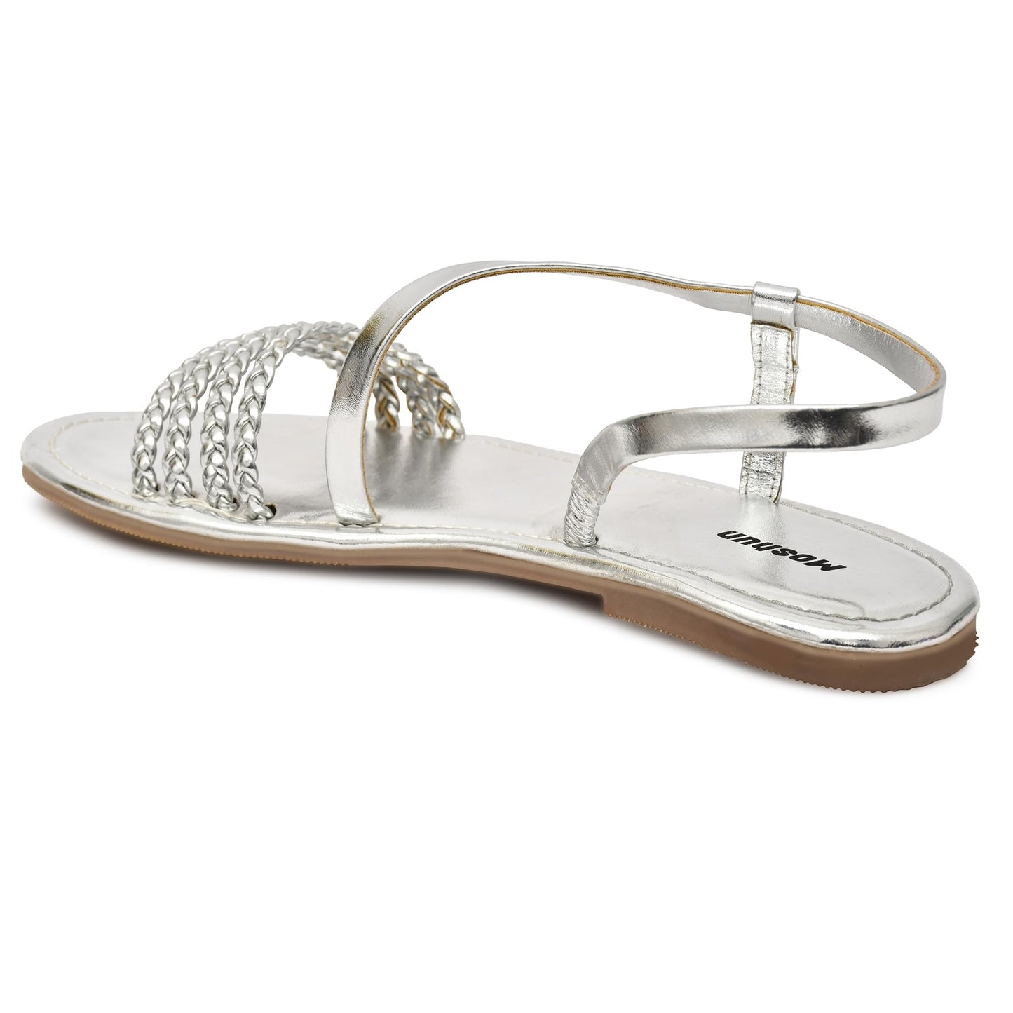 Moshun Women’s Multi Strap Flat Sandals, (Silver)