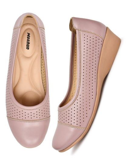 Moshun Women’s Closed Toe Belly Shoes, (Peach)