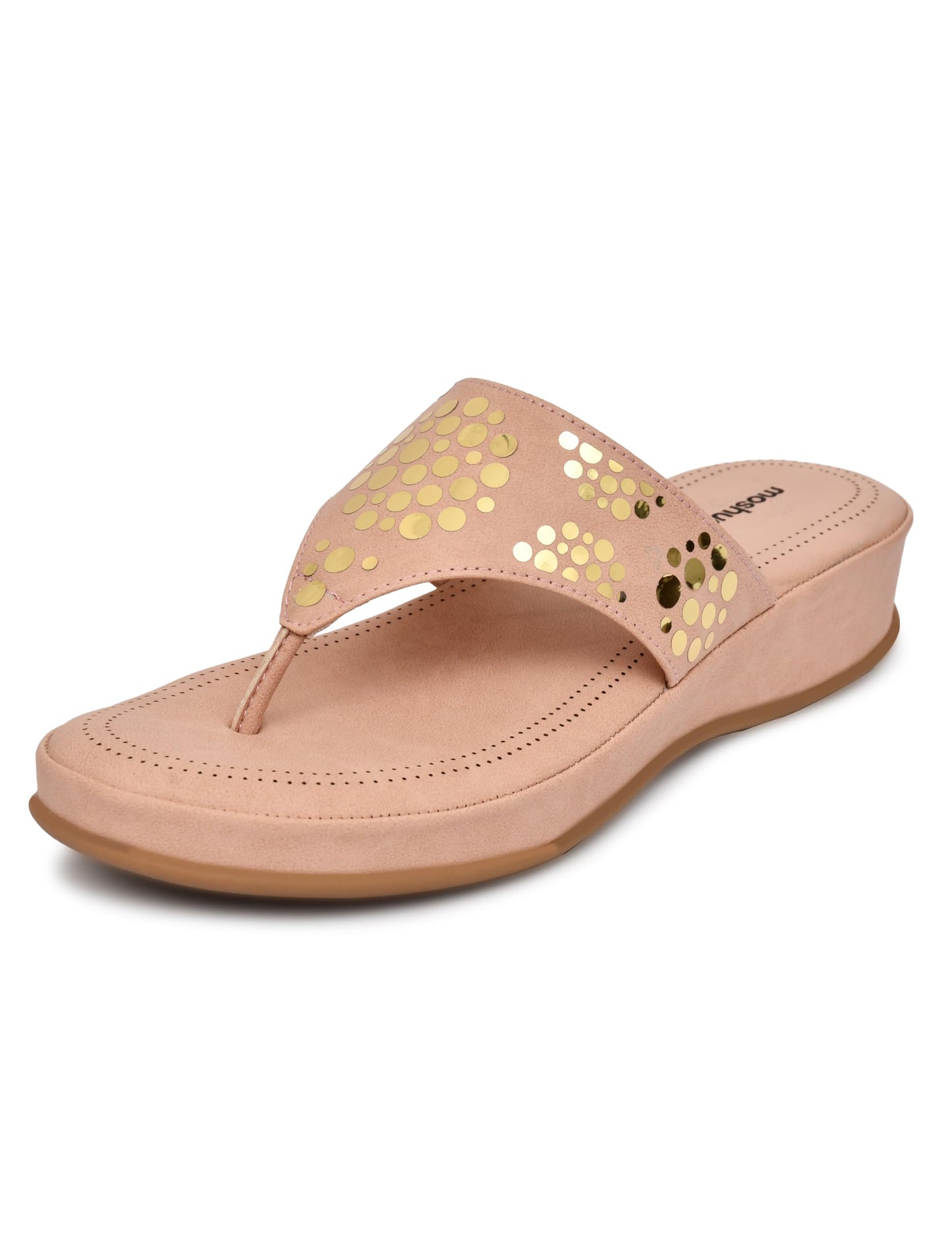 Moshun Women’s Memory Foam Thong Flip-Flop Slippers, (Pink)