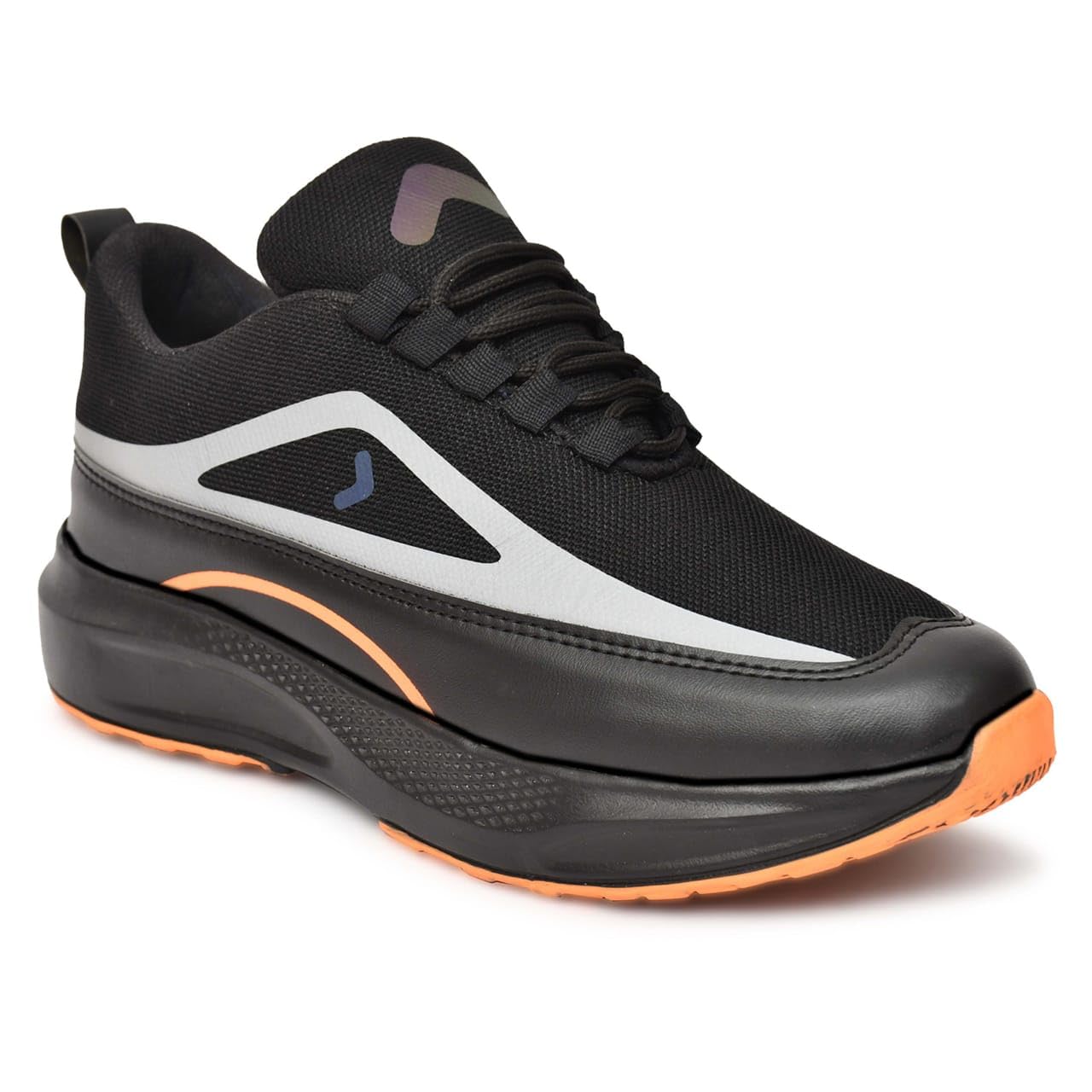 Moshun Men’s Lace-Up Casual Daily-Wear Shoes | Lightweight Polyfoam Cushioned Sneakers, (Black)