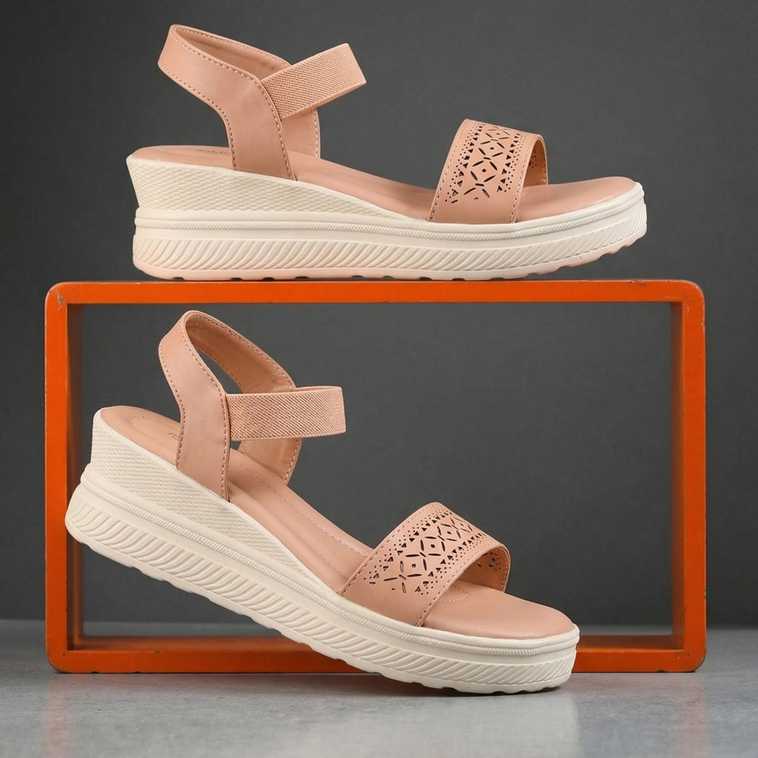 Moshun Women’s Wedge Heel Sandals, (Pink)