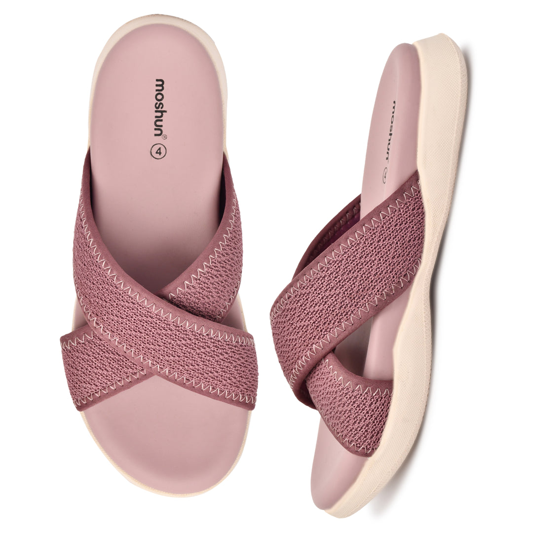 Moshun Women’s Criss Cross Sandals, (Burgundy)