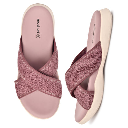 Moshun Women’s Criss Cross Sandals, (Burgundy)
