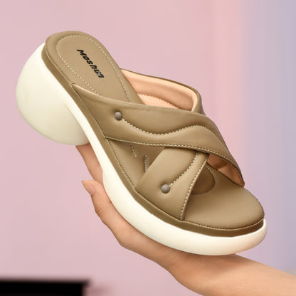 Moshun Women’s Open Toe Wedge Heel Sandals, (Brown)