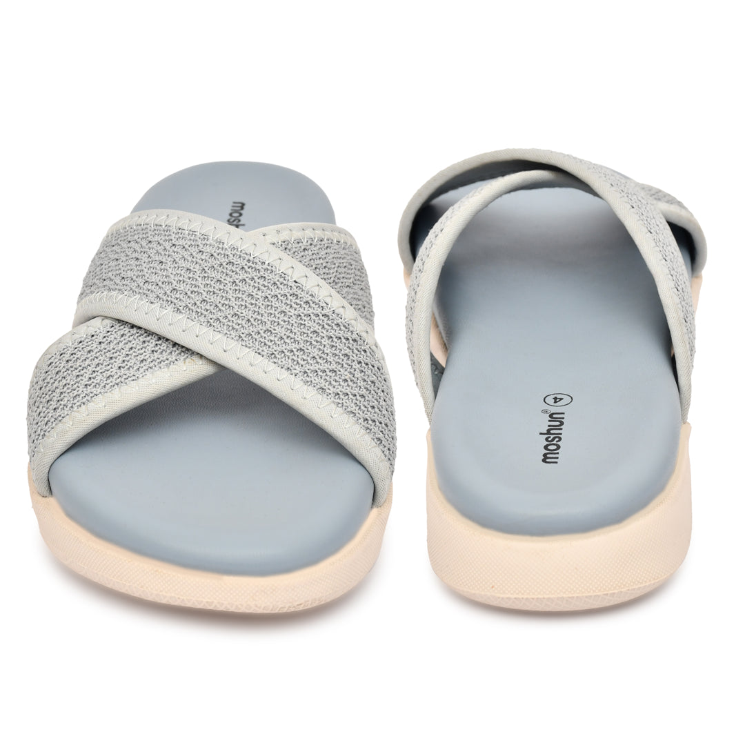 Moshun Women’s Criss Cross Sandals, (Grey)