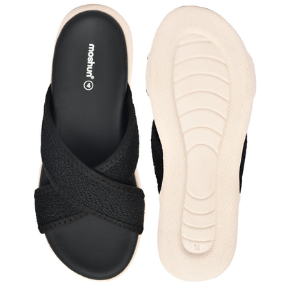 Moshun Women’s Criss Cross Sandals, (Black)