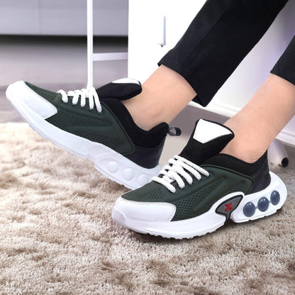 Moshun Men’s Chunky Sneakers, Lightweight Sports Shoes For Daily Wear and Casuals, (Green)