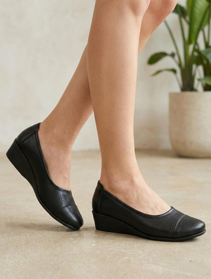Moshun Women’s Closed Toe Belly Shoes, (Black)