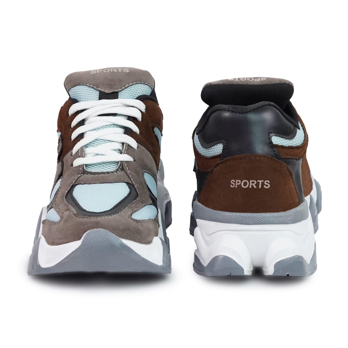 Moshun Men’s Chunky Sneakers, Lightweight Sports Shoes For Daily Wear and Casuals, (Brown)