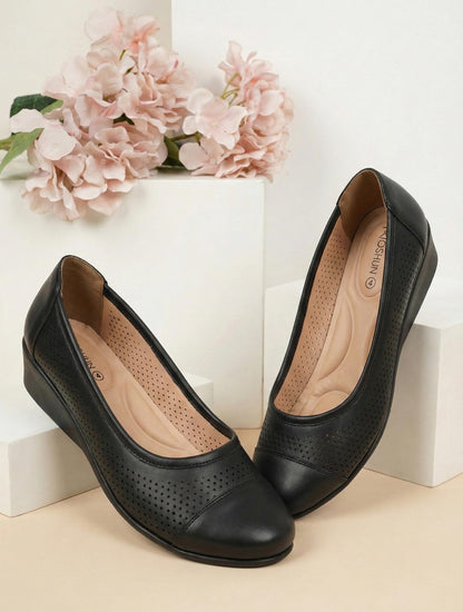 Moshun Women’s Closed Toe Belly Shoes, (Black)
