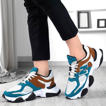 Moshun Men’s Chunky Sneakers, Lightweight Sports Shoes For Daily Wear and Casuals, (Blue)