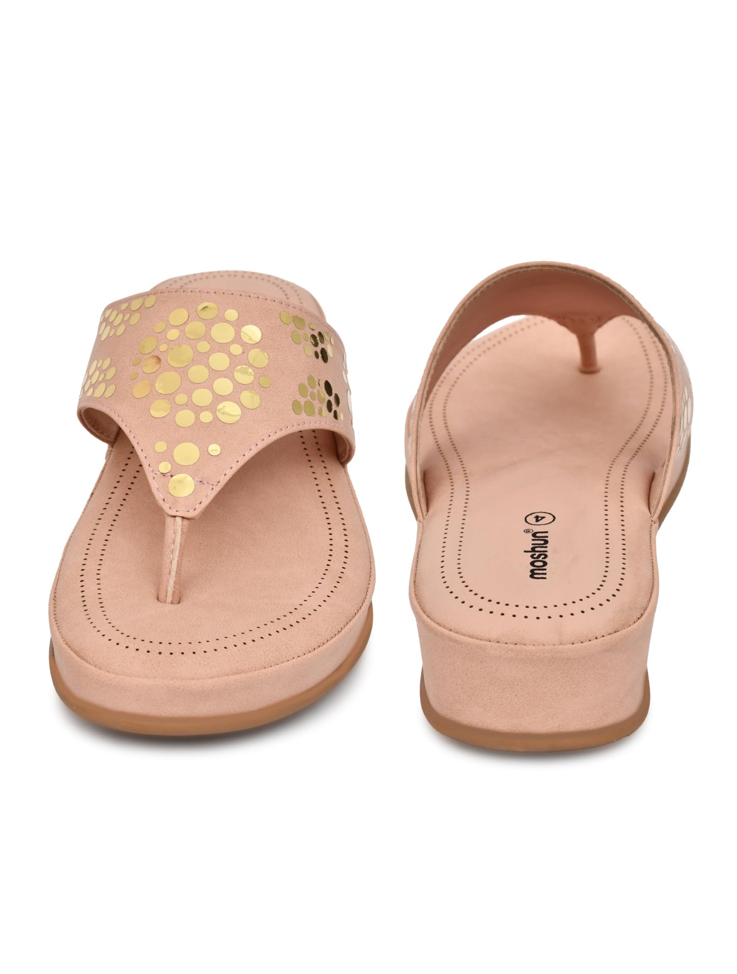 Moshun Women’s Memory Foam Thong Flip-Flop Slippers, (Pink)