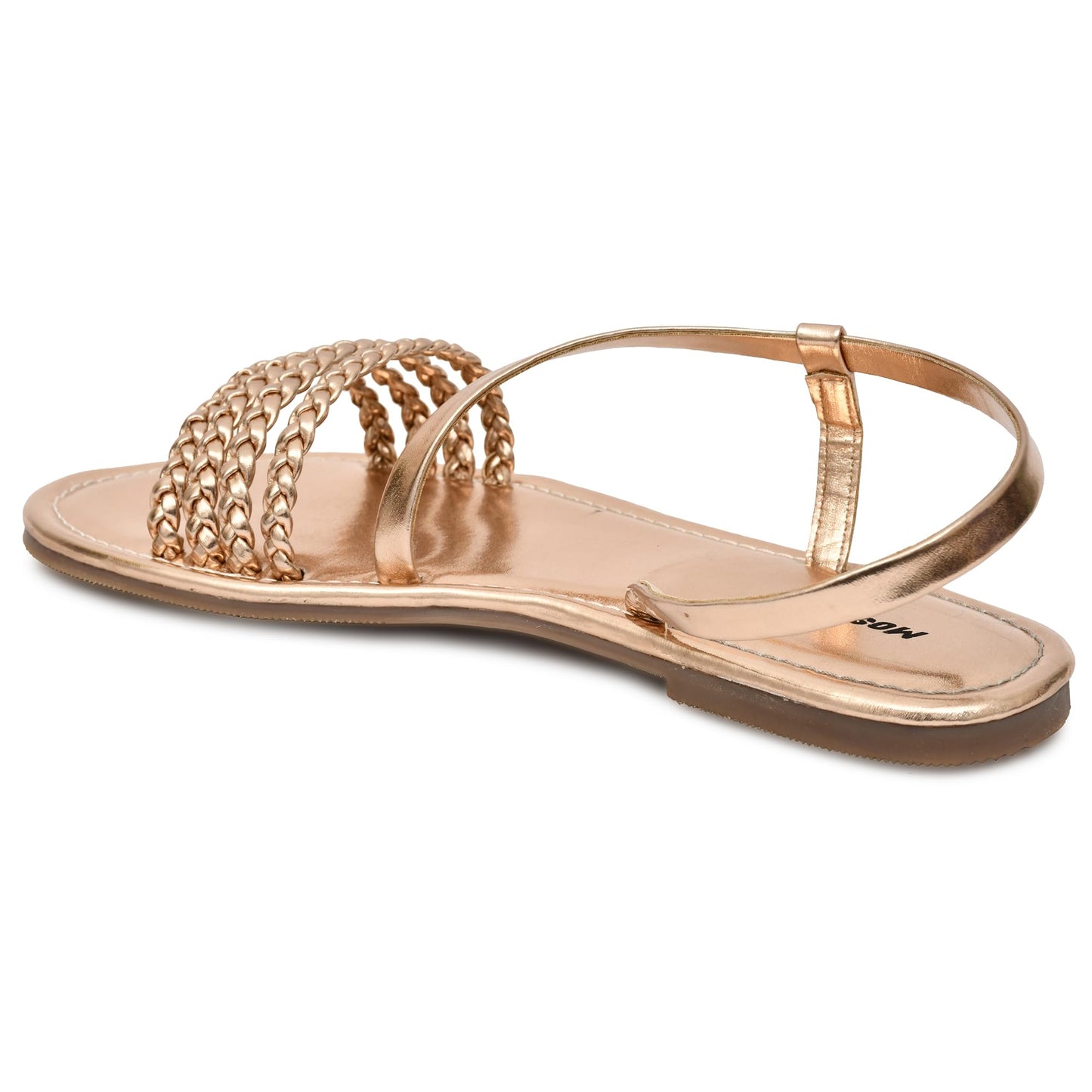 Moshun Women’s Multi Strap Flat Sandals, (Gold)