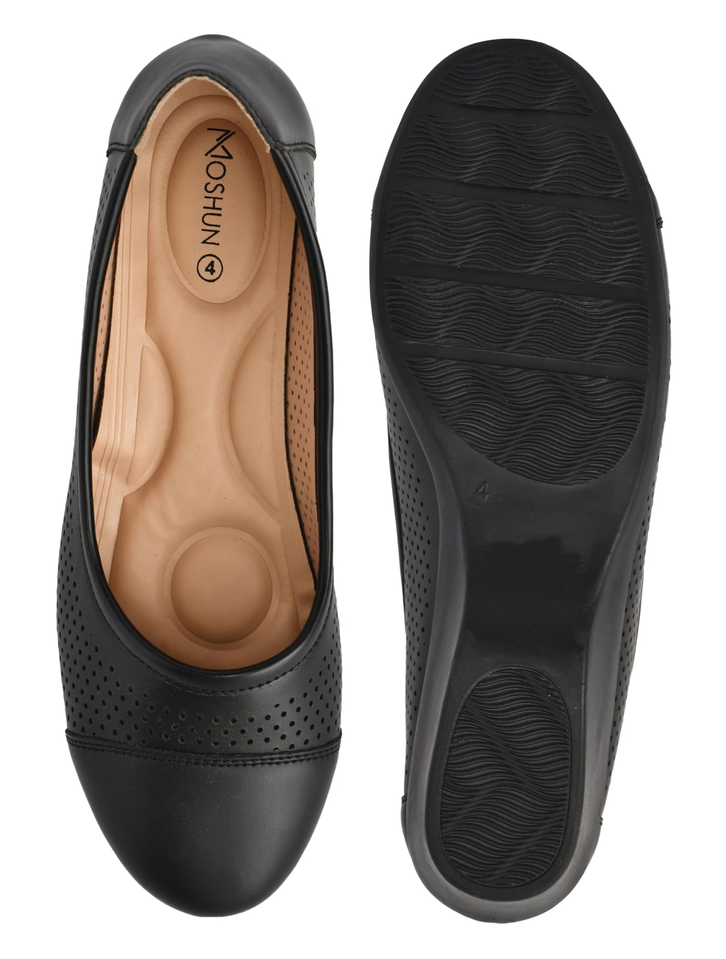 Moshun Women’s Closed Toe Belly Shoes, (Black)
