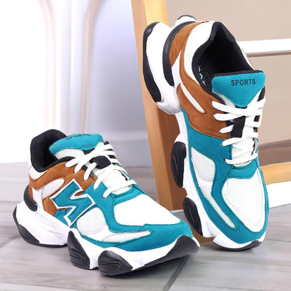 Moshun Men’s Chunky Sneakers, Lightweight Sports Shoes For Daily Wear and Casuals, (Blue)