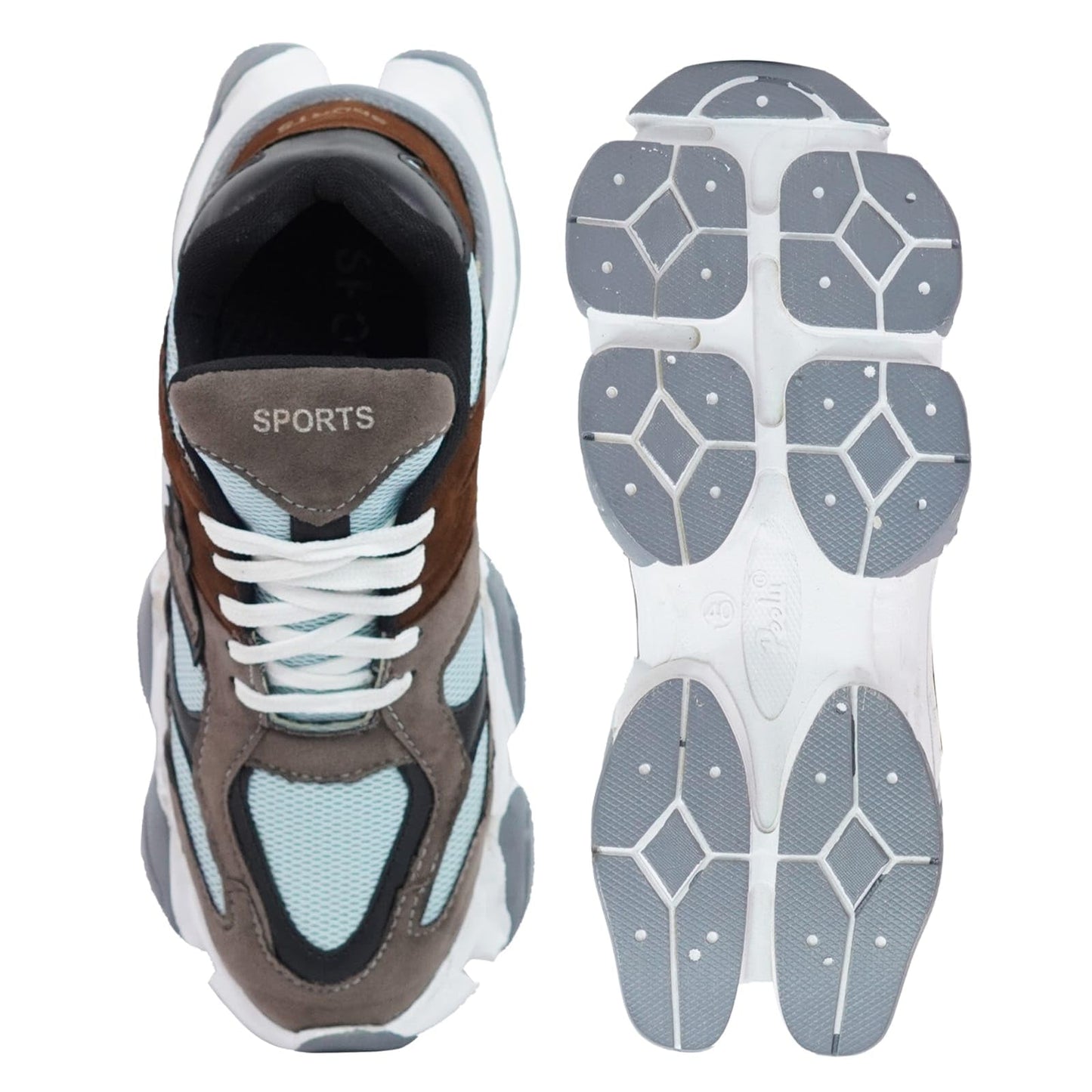 Moshun Men’s Chunky Sneakers, Lightweight Sports Shoes For Daily Wear and Casuals, (Brown)