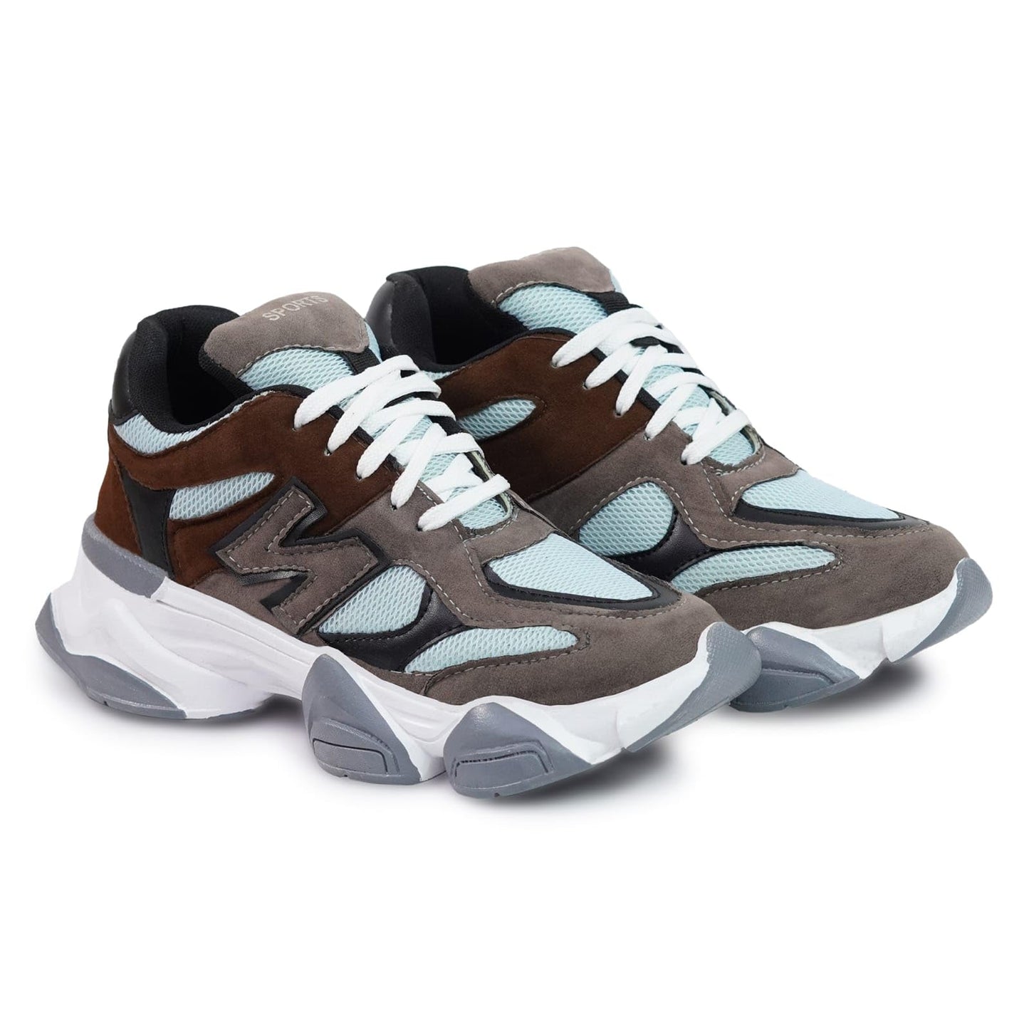 Moshun Men’s Chunky Sneakers, Lightweight Sports Shoes For Daily Wear and Casuals, (Brown)