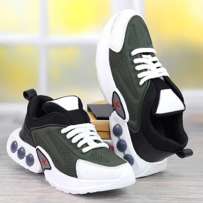 Moshun Men’s Chunky Sneakers, Lightweight Sports Shoes For Daily Wear and Casuals, (Green)