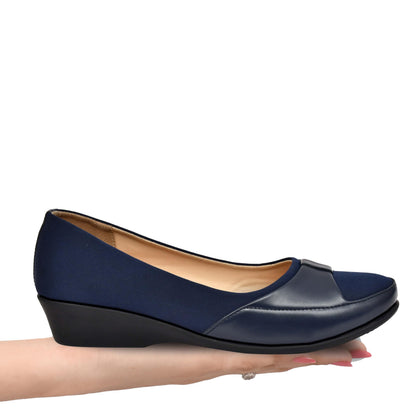 Moshun Women’s Closed Toe Belly Shoes, (Blue)
