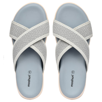 Moshun Women’s Criss Cross Sandals, (Grey)