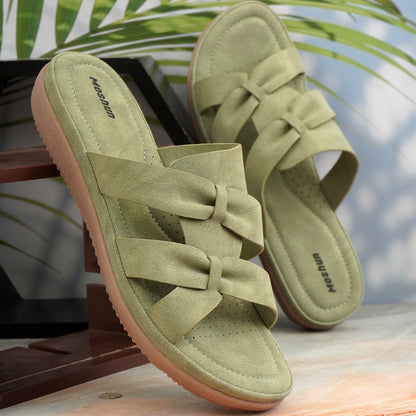 Moshun Women’s Criss Cross Matte Finish Sandals, (Olive)