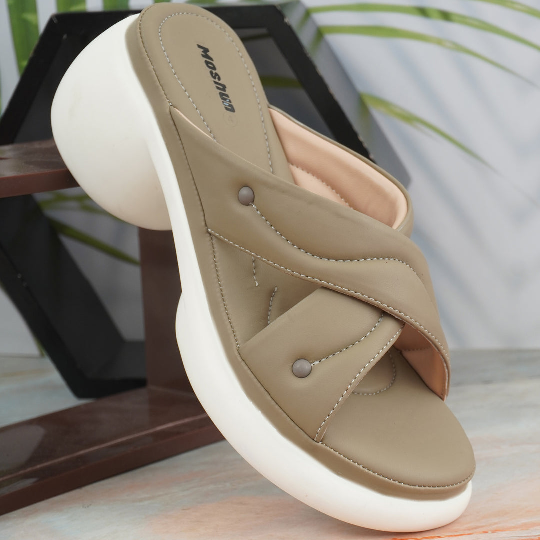 Moshun Women’s Open Toe Wedge Heel Sandals, (Brown)