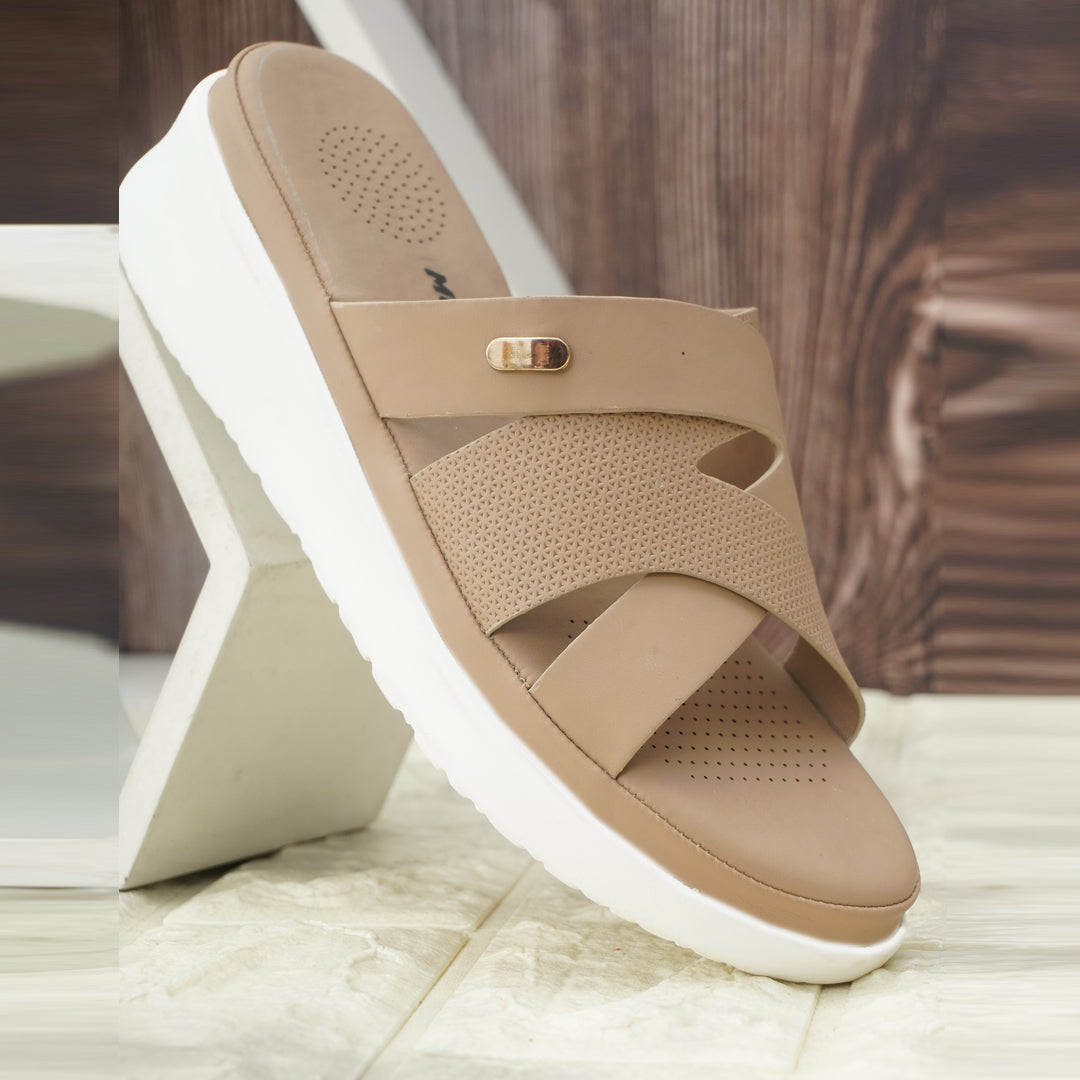 Moshun Women’s Open Toe Wedge Heel Sandals, (Beige)