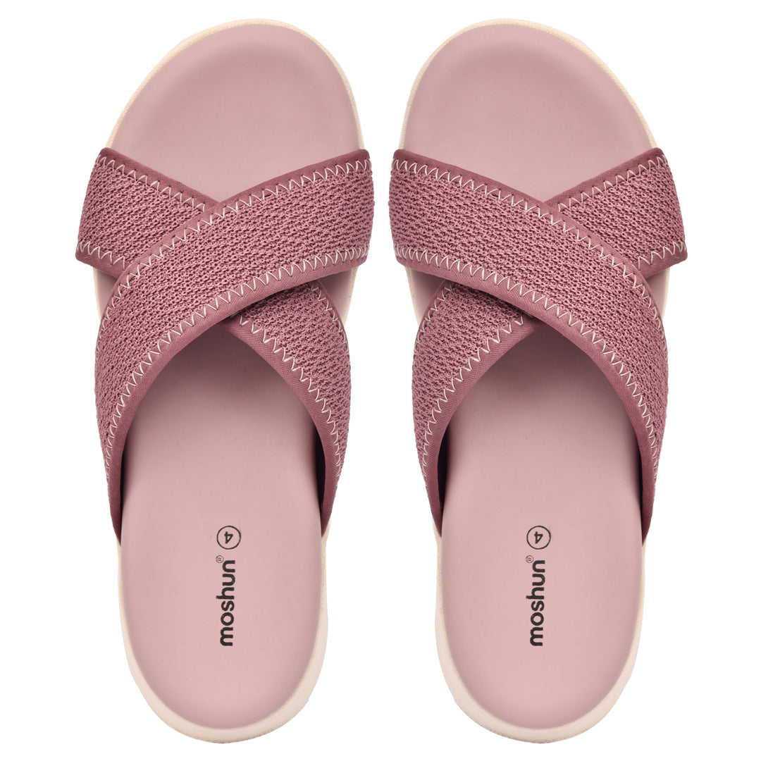 Moshun Women’s Criss Cross Sandals, (Burgundy)