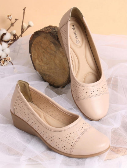 Moshun Women’s Closed Toe Belly Shoes, (Baby Pink)