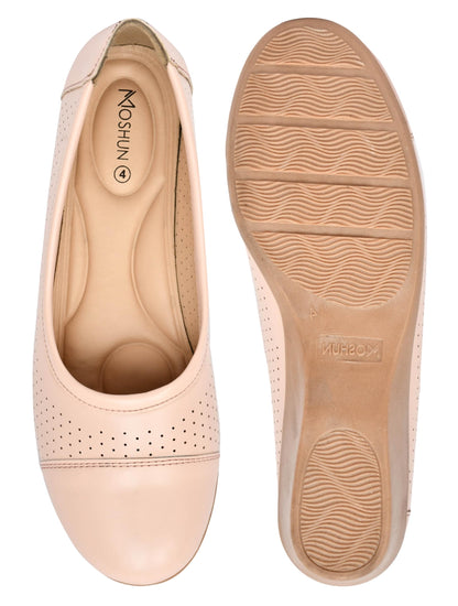 Moshun Women’s Closed Toe Belly Shoes, (Baby Pink)