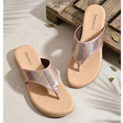Moshun Women's Memory Foam Thong Flip-Flops, (Peach)