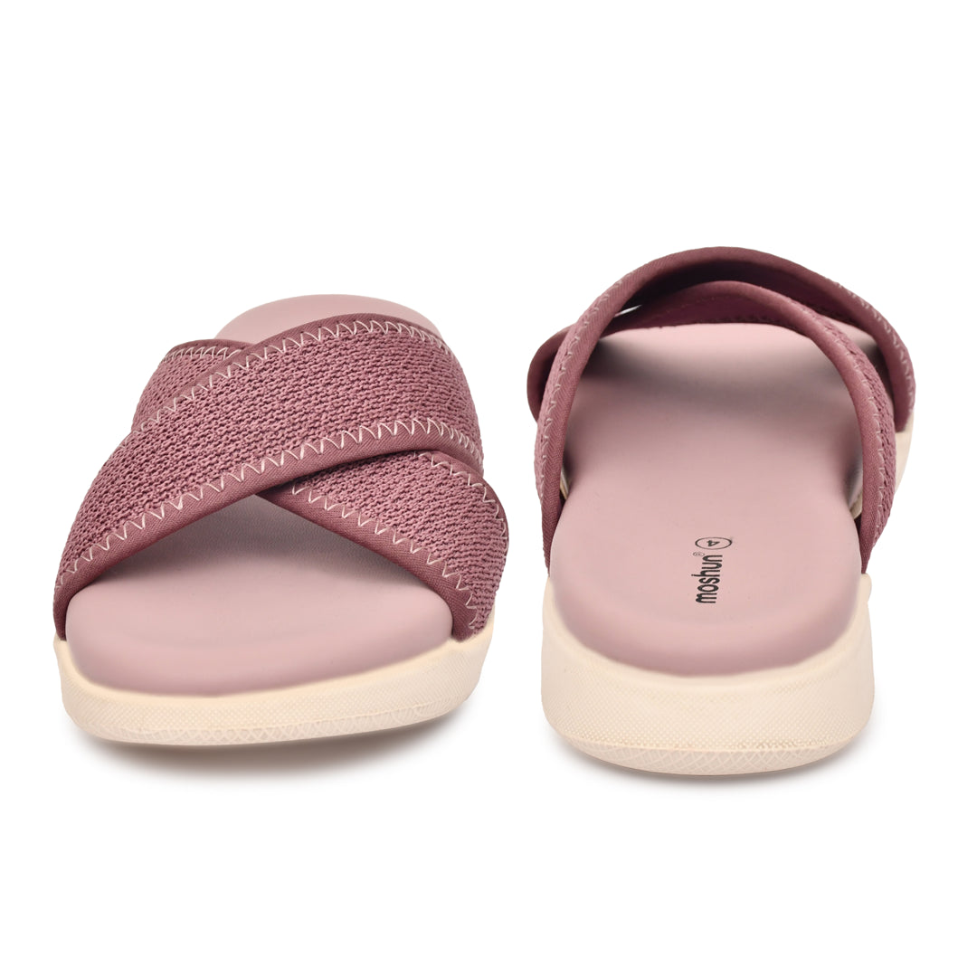 Moshun Women’s Criss Cross Sandals, (Burgundy)
