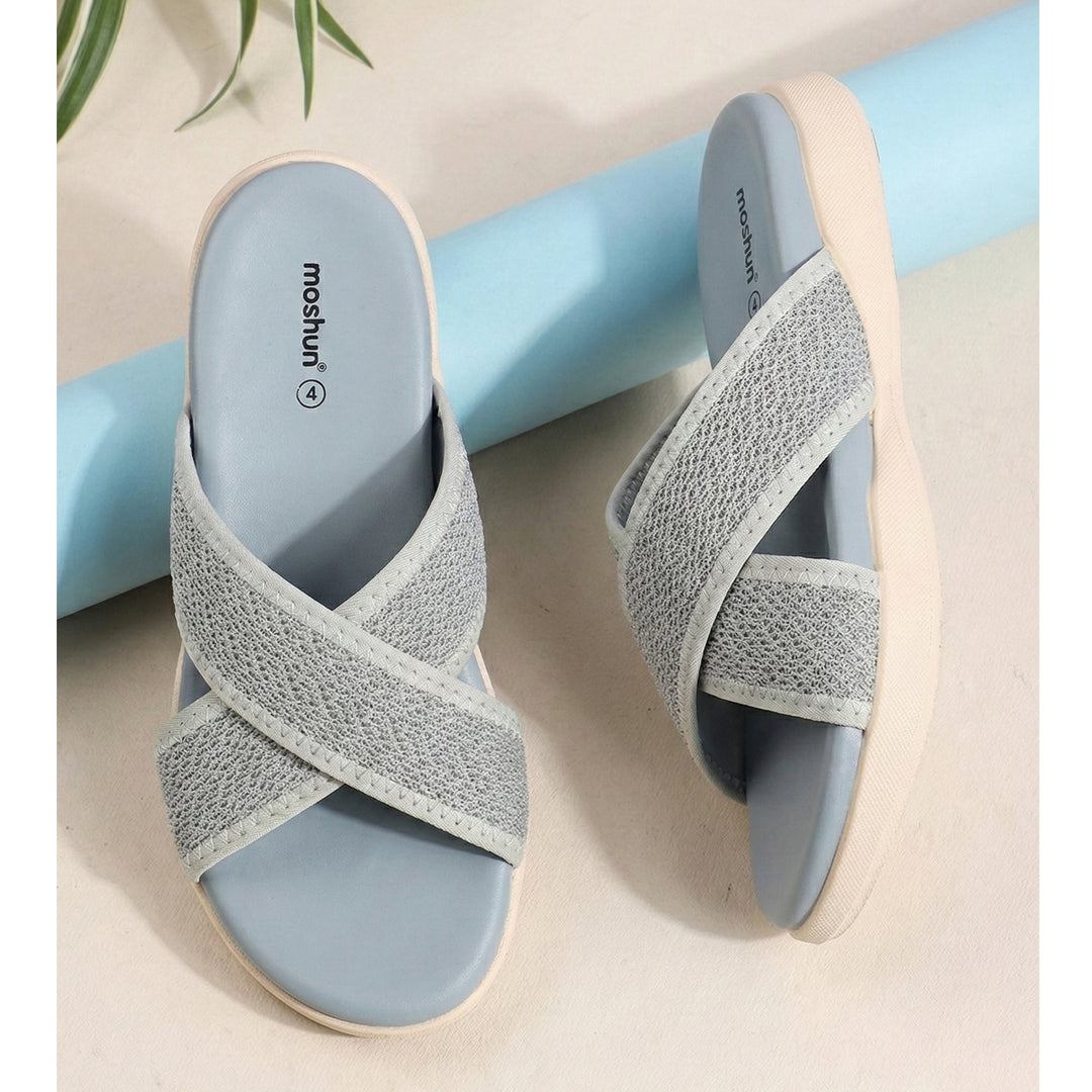 Moshun Women’s Criss Cross Sandals, (Grey)