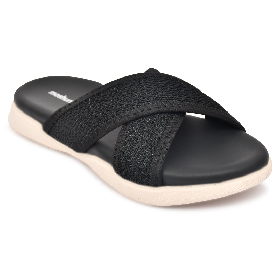 Moshun Women’s Criss Cross Sandals, (Black)
