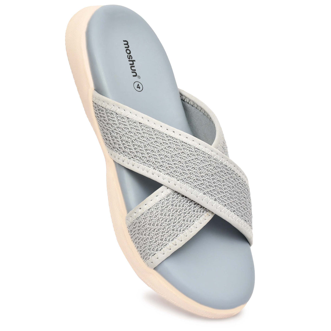 Moshun Women’s Criss Cross Sandals, (Grey)