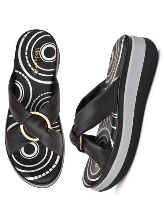 Open Toe Open Back Wedge Heel Sandals-M17