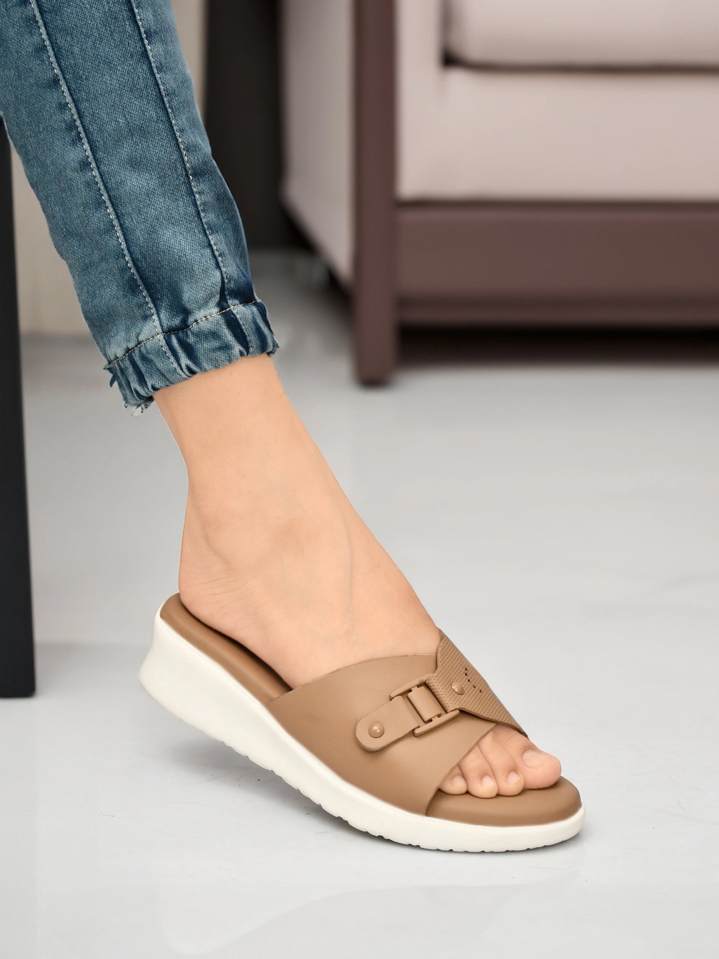 Adjustable Strap Open Toe Wedge Heel Sandals-M12