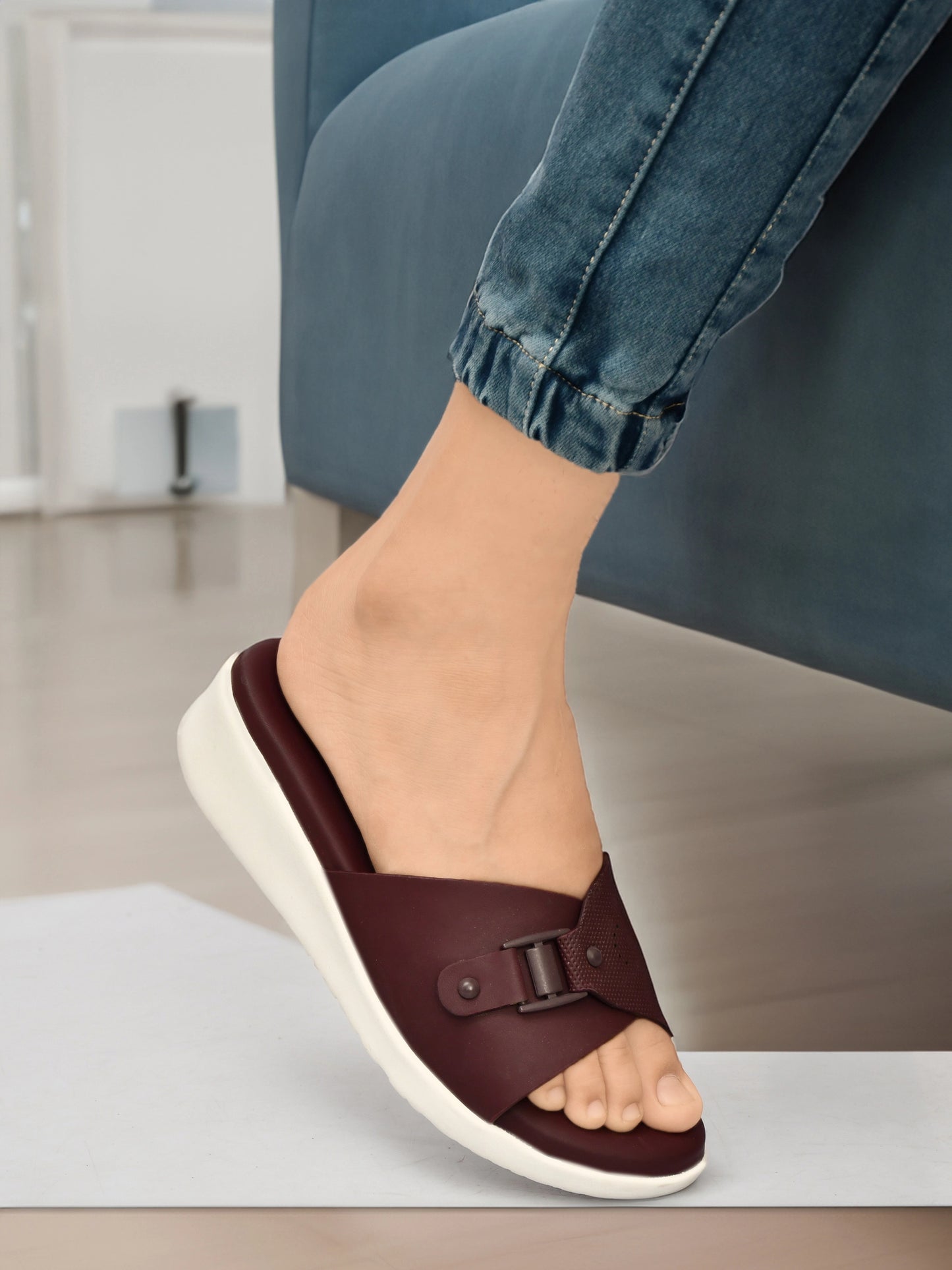 Adjustable Strap Open Toe Wedge Heel Sandals-M12