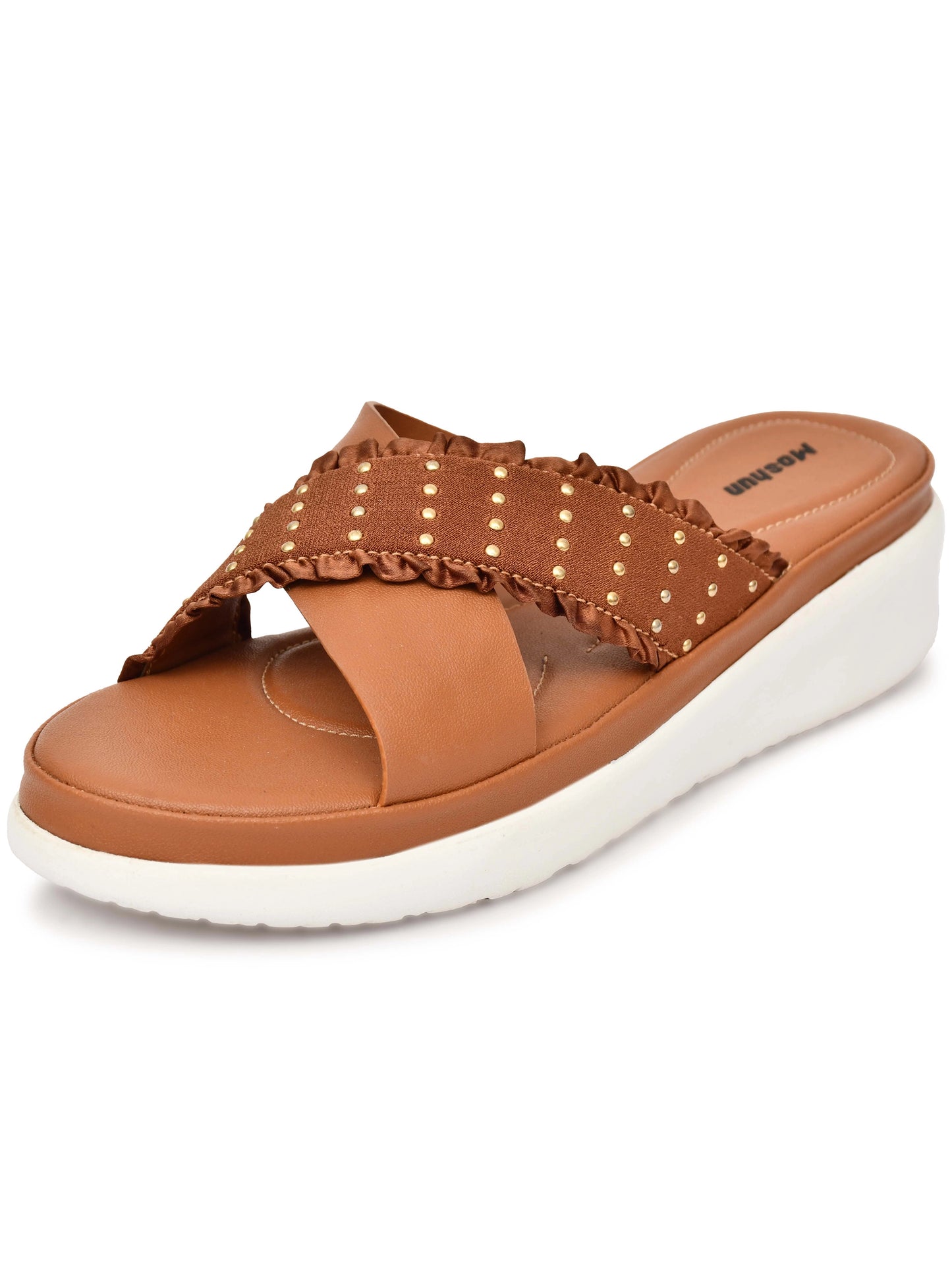Golden Polka Dot Wedge Heel Sandals