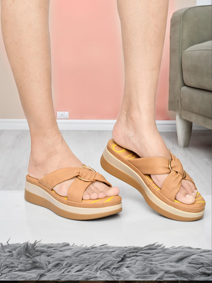 Open Toe Open Back Wedge Heel Sandals-M17